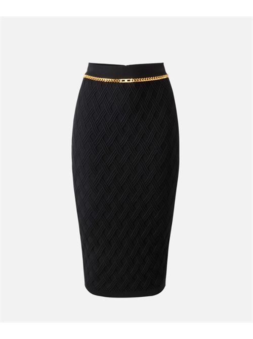 GONNA IN MAGLIA A ROMBI ELISABETTA FRANCHI | GK20B56E2110 Nero